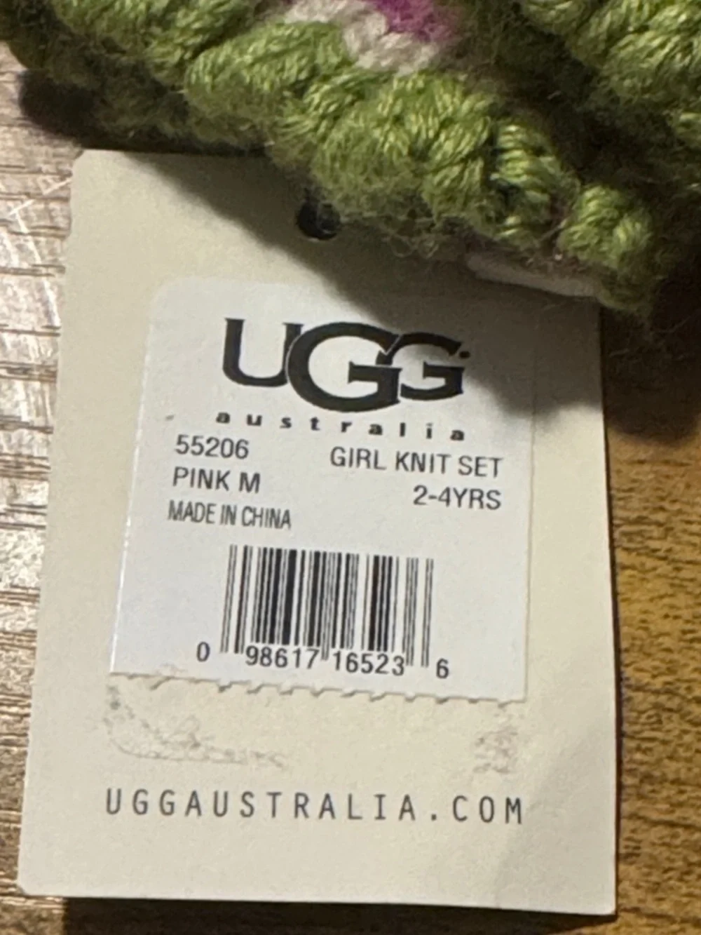 UGG Multicolor Knit Beanie and Mittens Set - Purple, Green, Yellow, Orange - Picture 5 of 7